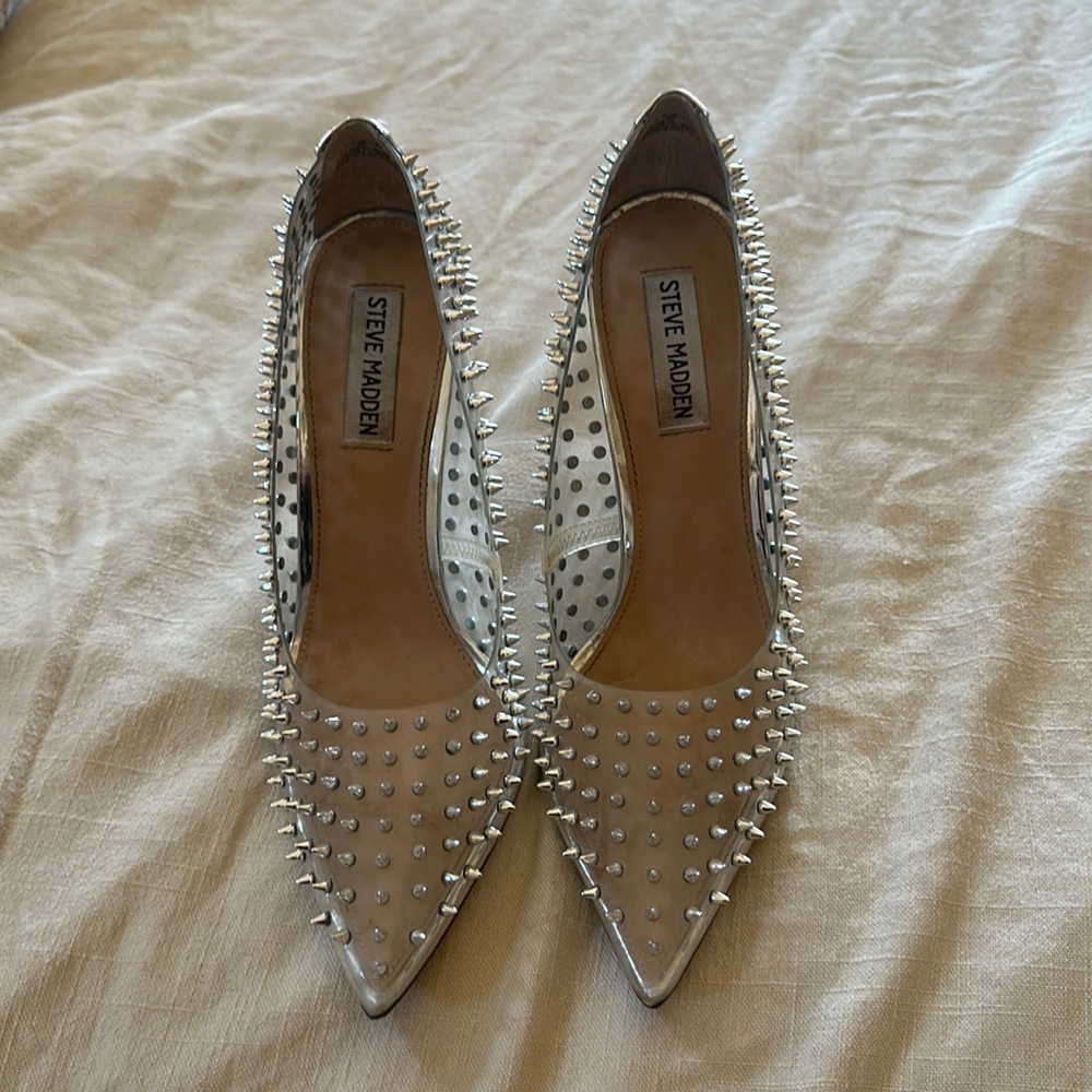 Clear studded Steve Madden heels